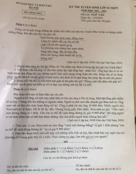 Đề thi môn Ngữ văn vào lớp 10 Hà Nội: Không đánh đố, vẫn phân loại được thí sinh