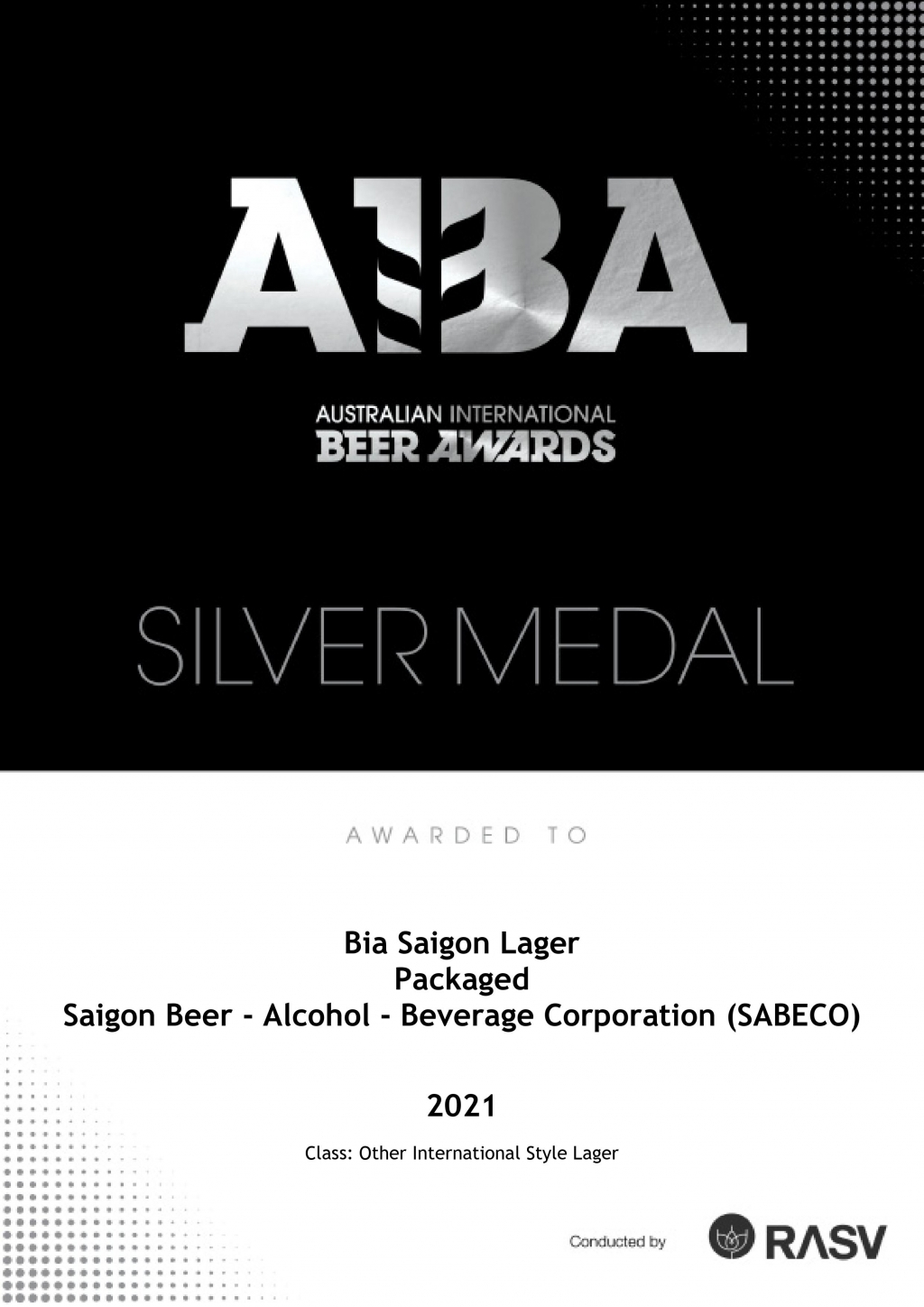 Bia Saigon Lager Medal