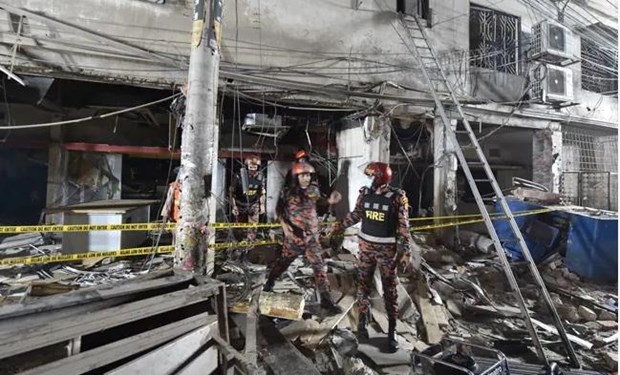 Nổ lớn tại thủ đô Dhaka khiến gần 60 người thương vong (Ảnh: ndtv.com)