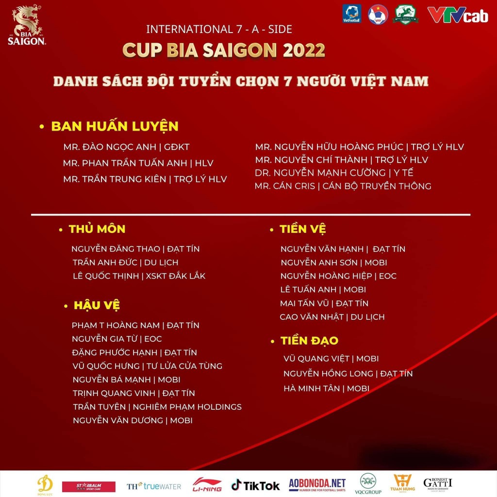 Lần đầu ra mắt Giải bóng đá 7 người quốc tế Cúp Bia Saigon 2022 Lần đầu ra mắt Giải bóng đá 7 người quốc tế Cúp Bia Saigon 2022