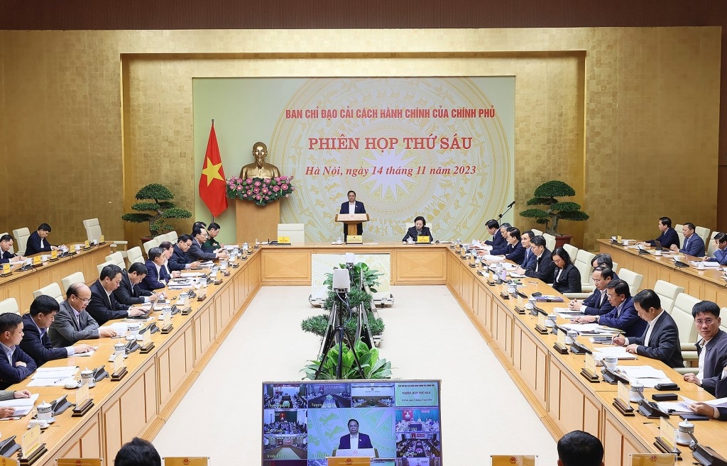 Thủ tướng Phạm Minh Chính chủ trì phiên họp Ban Chỉ đạo Cải cách hành chính của Chính phủ - Ảnh: VGP/Nhật Bắc