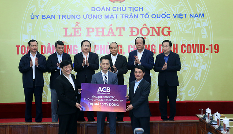 Ng&acirc;n h&agrave;ng ACB ủng hộ 10 tỷ đồng hỗ trợ Ch&iacute;nh phủ ph&ograve;ng, chống dịch Covid-19