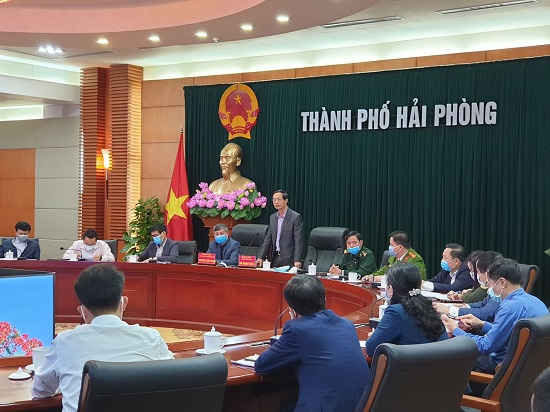 Ông Đỗ Mạnh Hiến, Chủ nhiệm Ủy ban Kiểm tra Thành ủy Hải Phòng đánh giá cao nỗ lực của các ngành, cơ quan, địa phương, đơn vị trong công tác phòng chống dịch thời gian qua.