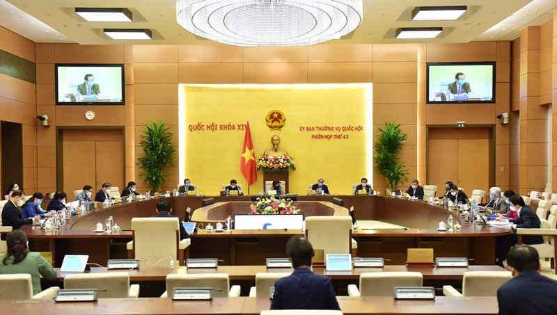 Toàn cảnh phiên họp 43 Ủy ban Thường vụ Quốc hội sáng 23/3