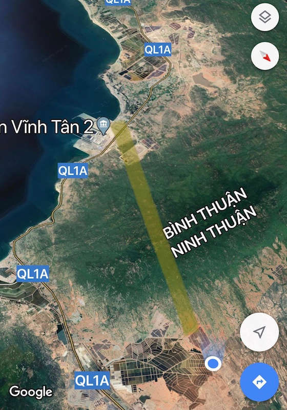Đường d&acirc;y 500 kV c&oacute; chiều d&agrave;i 17 km sẽ vượt n&uacute;i v&agrave; sau đ&oacute; đấu nối v&agrave;o Trạm 500 kV Vĩnh T&acirc;n