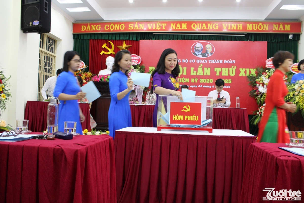 C&aacute;c đại biểu tham gia bầu Ban chấp h&agrave;nh Đảng bộ cơ quan Th&agrave;nh đo&agrave;n Hải Ph&ograve;ng