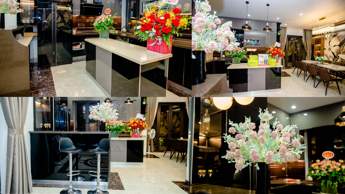 Đảo bếp v&agrave; đảo bếp mini được kết hợp trong c&ugrave;ng một ph&ograve;ng bếp. Đồ họa: Đức Mạnh