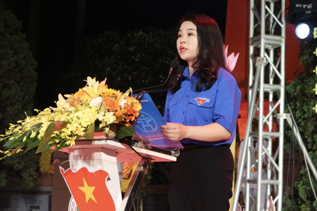 Bí thư Thành đoàn Hà Nội phát biểu tại chương trình