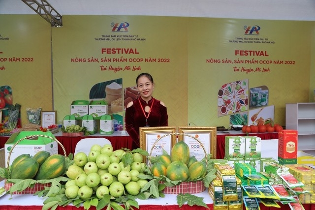 Khu trưng bày tại Festival nông sản, sản phẩm OCOP Hà Nội năm 2022