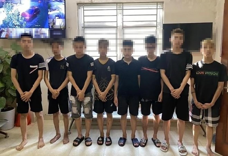 Các đối tượng thanh thiếu niên gây ra vụ hỗn chiến trên địa bàn quận Long Biên